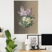Poster Fleurs Roses et Lilacs (Bureau à domicile)