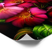 Poster Fleurs roses et rouges vibrantes (Coin)