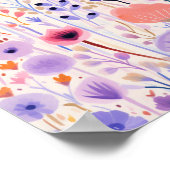 Poster Fleurs roses et violettes (Coin)