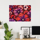 Poster Fleurs roses et violettes (Bureau à domicile)