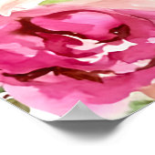 Poster Fleurs roses Fête de mariage Fleurs rose pastel Mi (Coin)