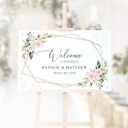 Poster Fleurs roses, Fleurs blanches, Bohème, Bienvenue a
