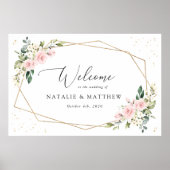 Poster Fleurs roses, Fleurs blanches, Bohème, Bienvenue a (Devant)