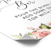 Poster Fleurs roses, Fleurs blanches, Boho, Bar Mimosa (Coin)