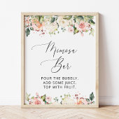 Poster Fleurs roses, Fleurs blanches, Boho, Bar Mimosa
