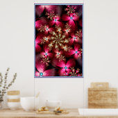Poster Fleurs roses fractales (Cuisine)