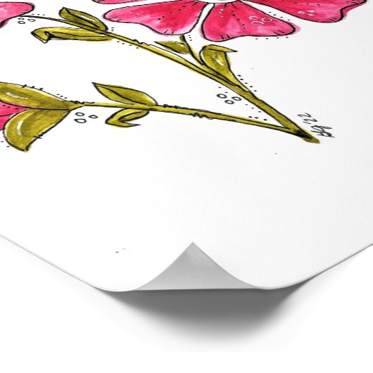 Poster Fleurs roses mignonnes (Coin)