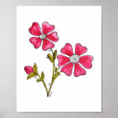Poster Fleurs roses mignonnes (Devant)
