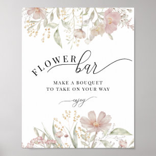 Poster Fleurs roses poussiéreuses Barre de démarrage