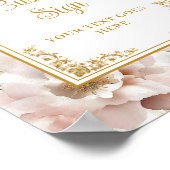 Poster Fleurs roses poussiéreuses élégantes et or élégant (Coin)