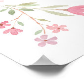 Poster Fleurs roses Première communion Accueil (Coin)