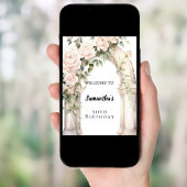 Poster Fleurs roses rose arc bienvenue