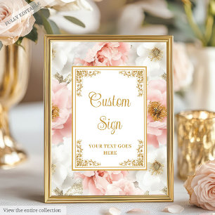 Poster Fleurs roses rustiques poussiéreuses avec accents