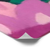 Poster Fleurs roses sur noir (Coin)