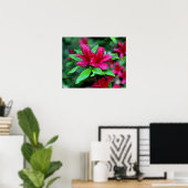 Poster Fleurs roses tropicales (Bureau à domicile)