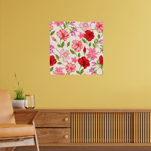 Poster Fleurs roses tropicales