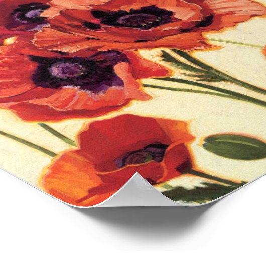 Poster Fleurs rouges (Coin)