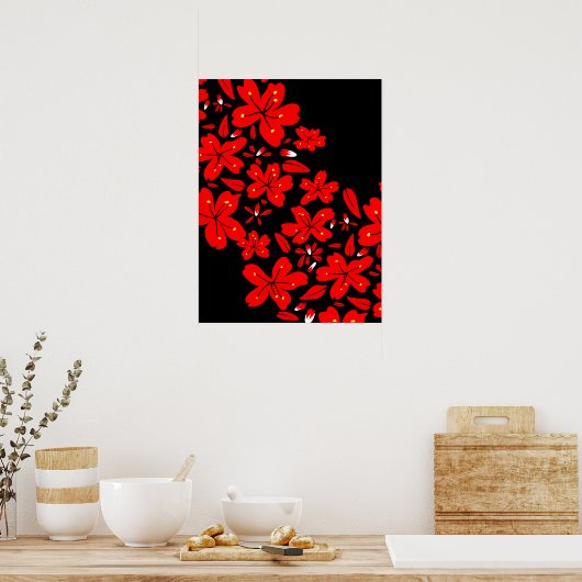 Poster Fleurs rouges (Cuisine)