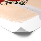 Poster Fleurs rouges dans Vase Hand Drawn Art (Coin)