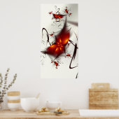 Poster Fleurs rouges Fleurs noires (Cuisine)