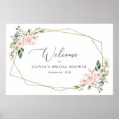 Poster Fleurs Rouges, Fleurs Roses, Boho, Accueil Mariage (Devant)
