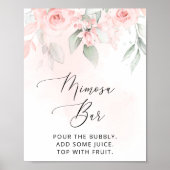 Poster Fleurs Rouges, Fleurs Roses, Boho, Bar Mimosa (Devant)