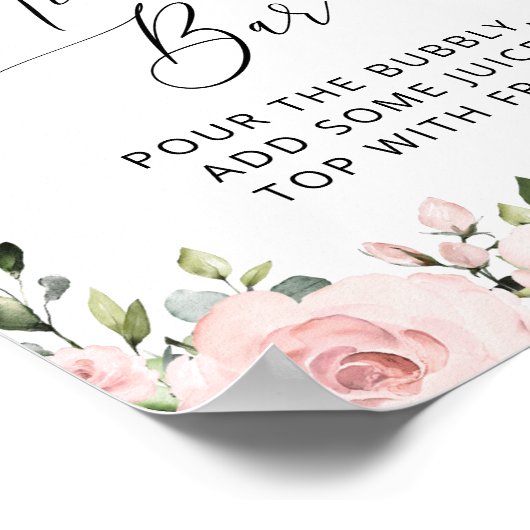 Poster Fleurs Rouges, Fleurs Roses, Boho, Bar Mimosa (Coin)