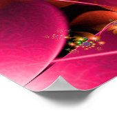 Poster Fleurs rouges fractales (Coin)