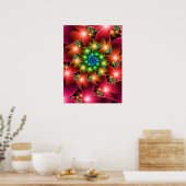 Poster Fleurs rouges fractales (Cuisine)