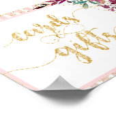 Poster Fleurs Rouges Grandes et Cartes de Mariage Or & Ca (Coin)