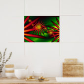 Poster Fleurs rouges tropicales (Cuisine)