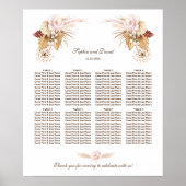 Poster Fleurs Rougies Pampas Mariage en herbe Carte de si (Devant)