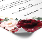 Poster Fleurs Rustiques Bourguignon Rouge Clair En Souven (Coin)