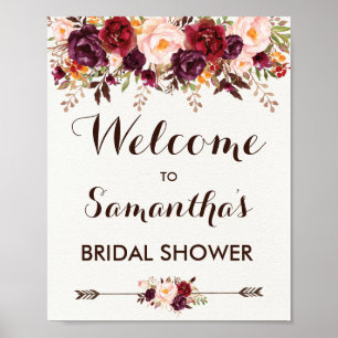 Poster Fleurs rustiques d'automne pour mariage et baby sh
