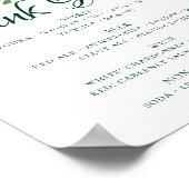 Poster Fleurs Rustiques | Menu Boissons Rouge Marsala Ter (Coin)