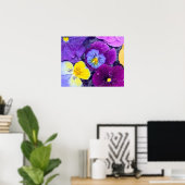 Poster Fleurs sanseuses flottant dans le bain d'oiseau av (Bureau à domicile)