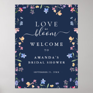 Poster Fleurs Sauvages Amour en Fleur Bienvenue à la Mari