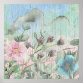 Poster Fleurs sauvages aquarelle rustique (Devant)