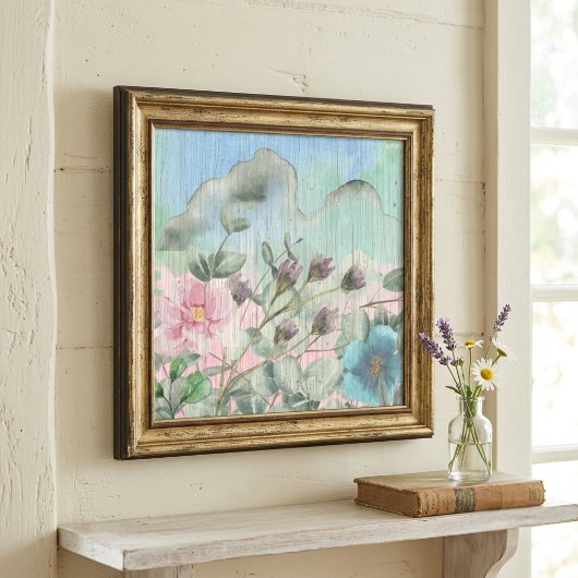 Poster Fleurs sauvages aquarelle rustique