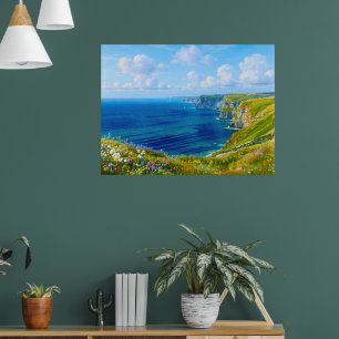Poster "Fleurs sauvages au-dessus de la mer" - Un paysage