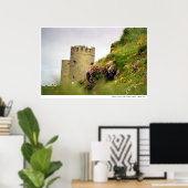 Poster Fleurs sauvages aux falaises de Moher, Irlande (Bureau à domicile)