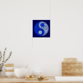 Poster Fleurs sauvages bleues Yin Yang (Cuisine)
