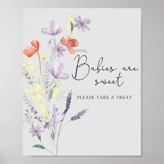 Poster Fleurs sauvages boho - Les bébés sont doux (Devant)