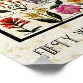 Poster Fleurs sauvages botaniques d'Amérique Antique Flor (Coin)