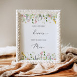 Poster Fleurs sauvages combien de baisers nuptiale douche<br><div class="desc">Fleurs sauvages combien de baisers signe de jeu de douche nuptiale. Éléments correspondants disponibles.</div>