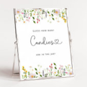 Poster Fleurs sauvages d'aquarelle devinent combien de bo