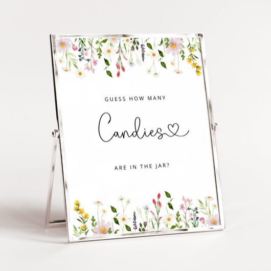 Poster Fleurs sauvages d'aquarelle devinent combien de bo