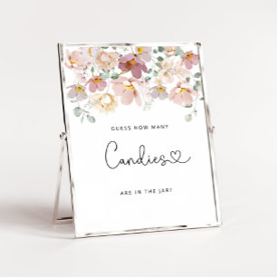 Poster Fleurs sauvages d'aquarelle devinez combien de can