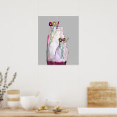Poster Fleurs sauvages d'aquarelle Whimsical en vase (Cuisine)