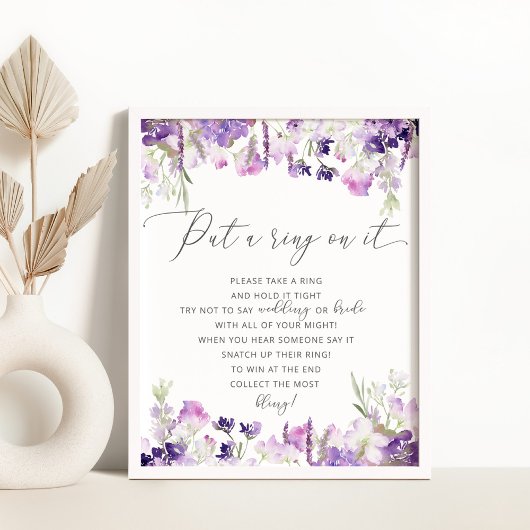 Poster Fleurs sauvages de lavande jeu de l'anneau